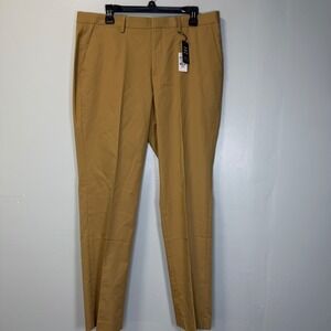 Express Slim Stretch Dress Pants Mens 34x32 Camel Tan Khaki Trousers NWT